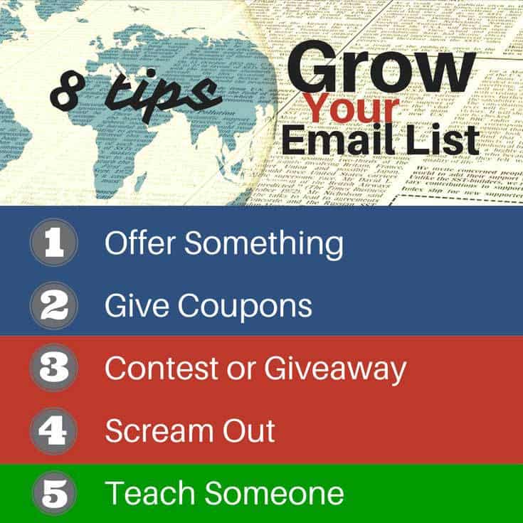 8 Tips To Grow An Email List Infographic