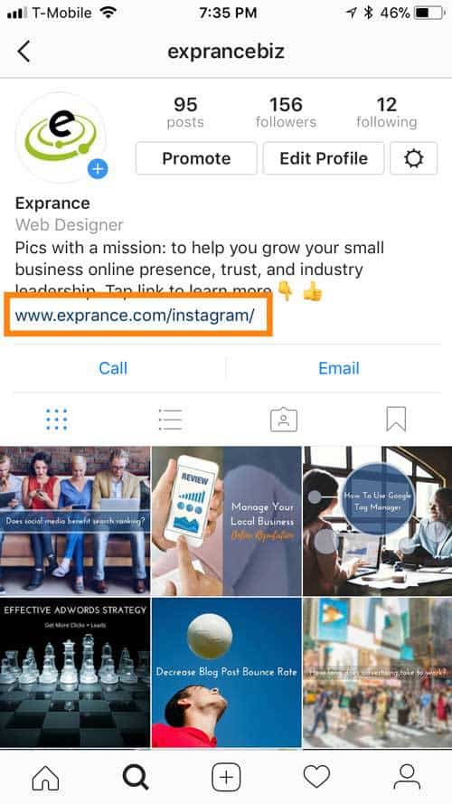 Exprance Instagram Profile Website Link