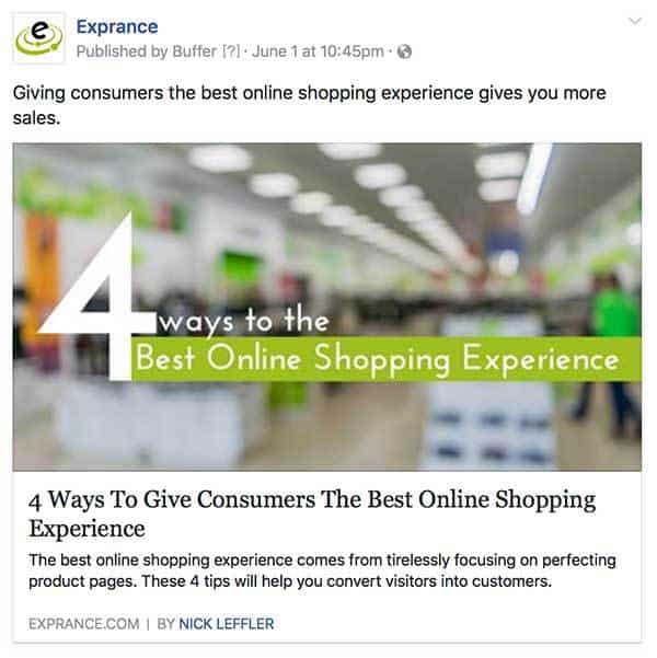Facebook Shared Blog Post from Exprance