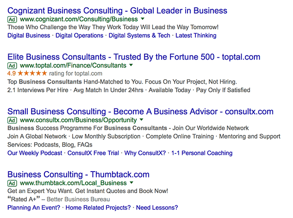 Google ads business consultant sales pitches