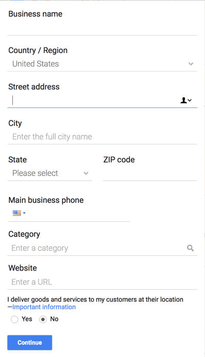 Google My Business Profile Setup