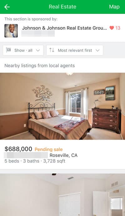 Nextdoor Real Estate Ad Page