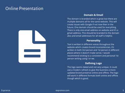 Online Presence Report Online Presentation