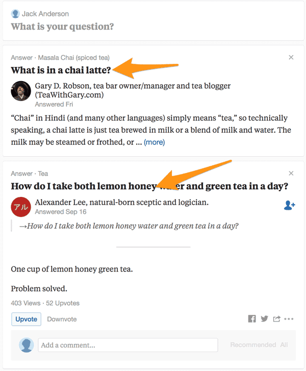 Quora Question Feed