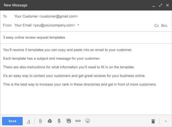 Online Review Request Email Template